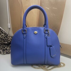 Coach Peyton Domed Leather Satchel with Chain LIKE NEW!!